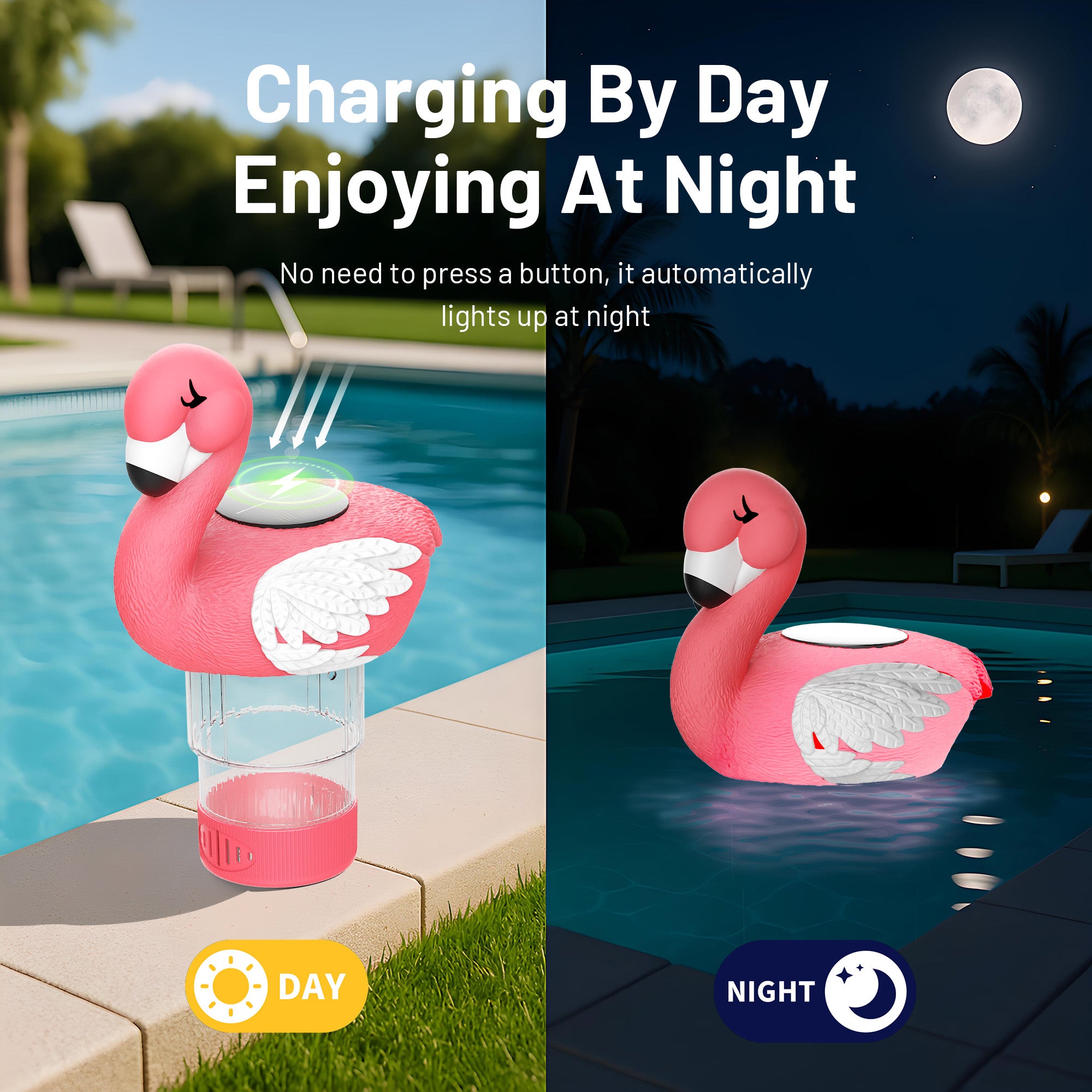 3 Inch Flamingo Solar Pool Chlorine Floater