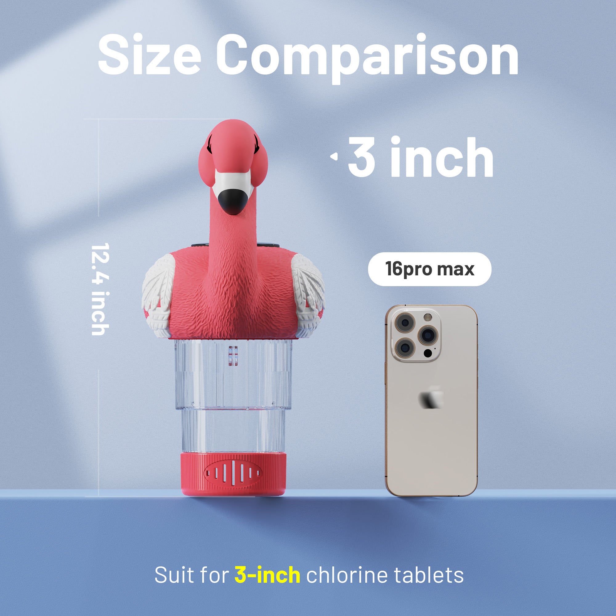 3 Inch Flamingo Solar Pool Chlorine Floater