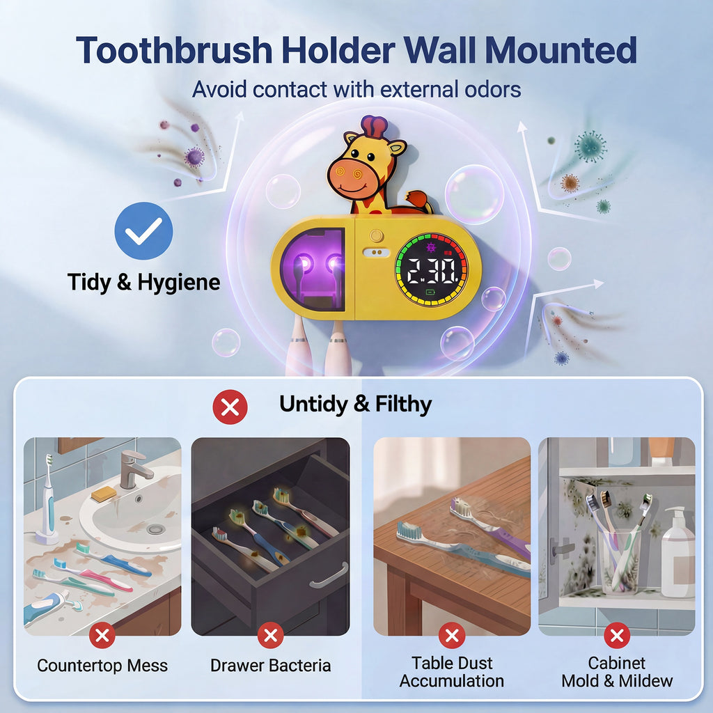 Kids' UV Toothbrush Holder (Giraffe)