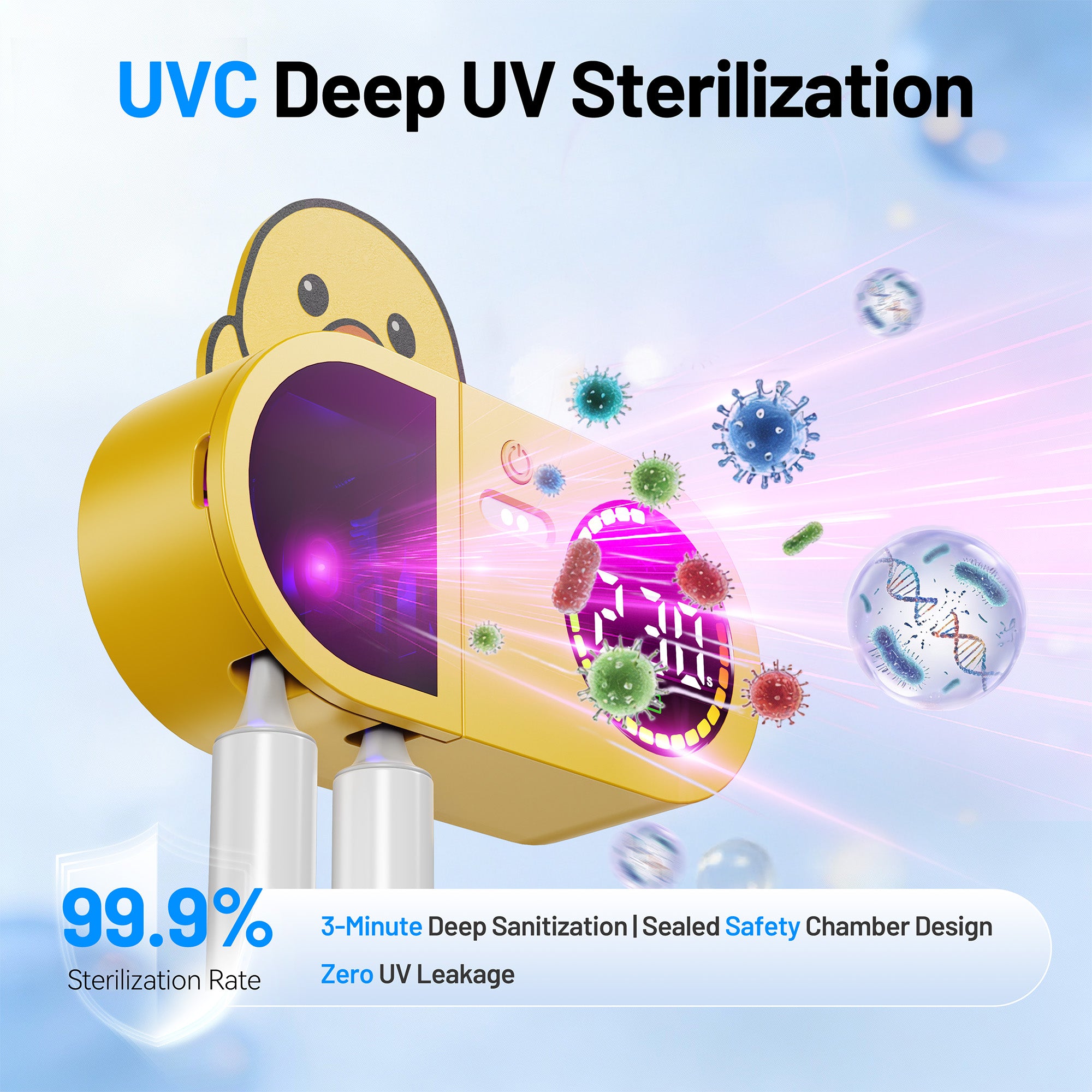 Kids' UV Toothbrush Holder (Classic Yellow Duck)