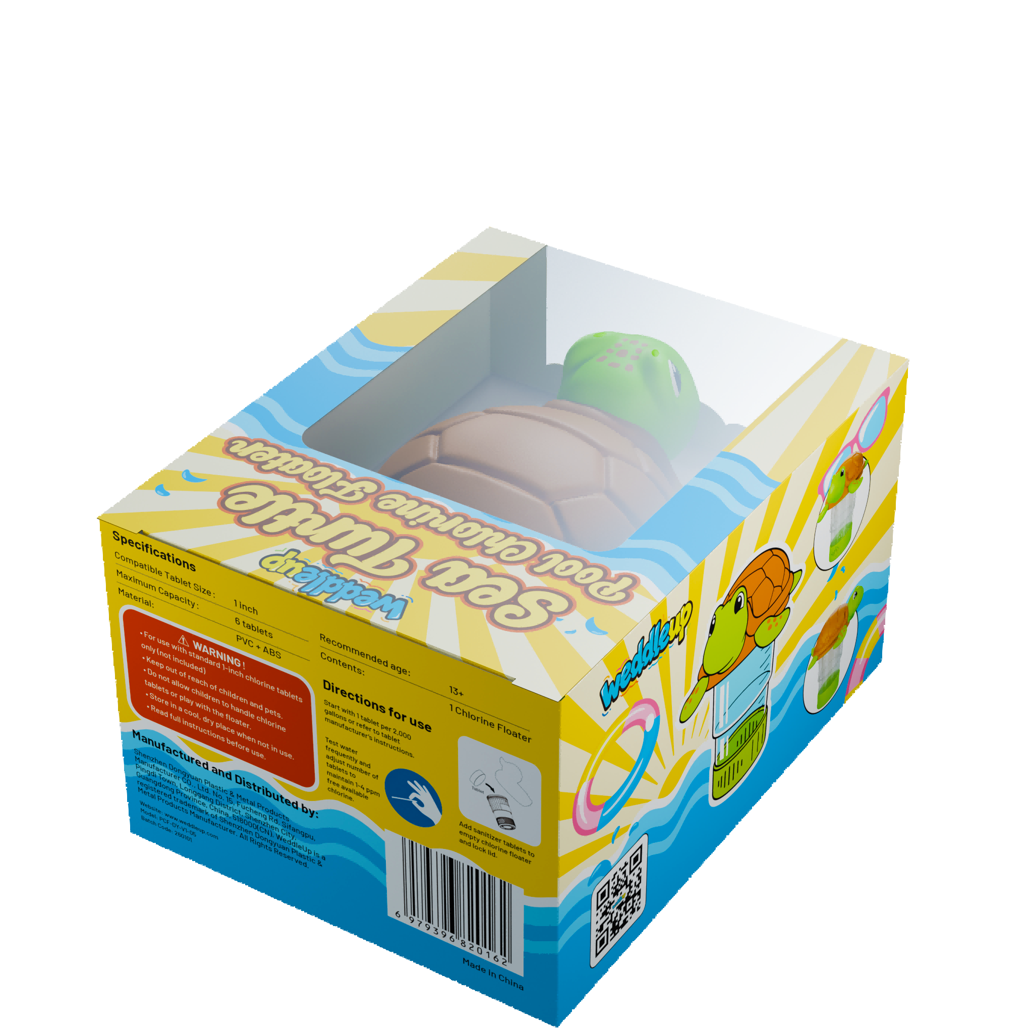 1 Inch Pool Chlorine Floater (Sea Turtle)