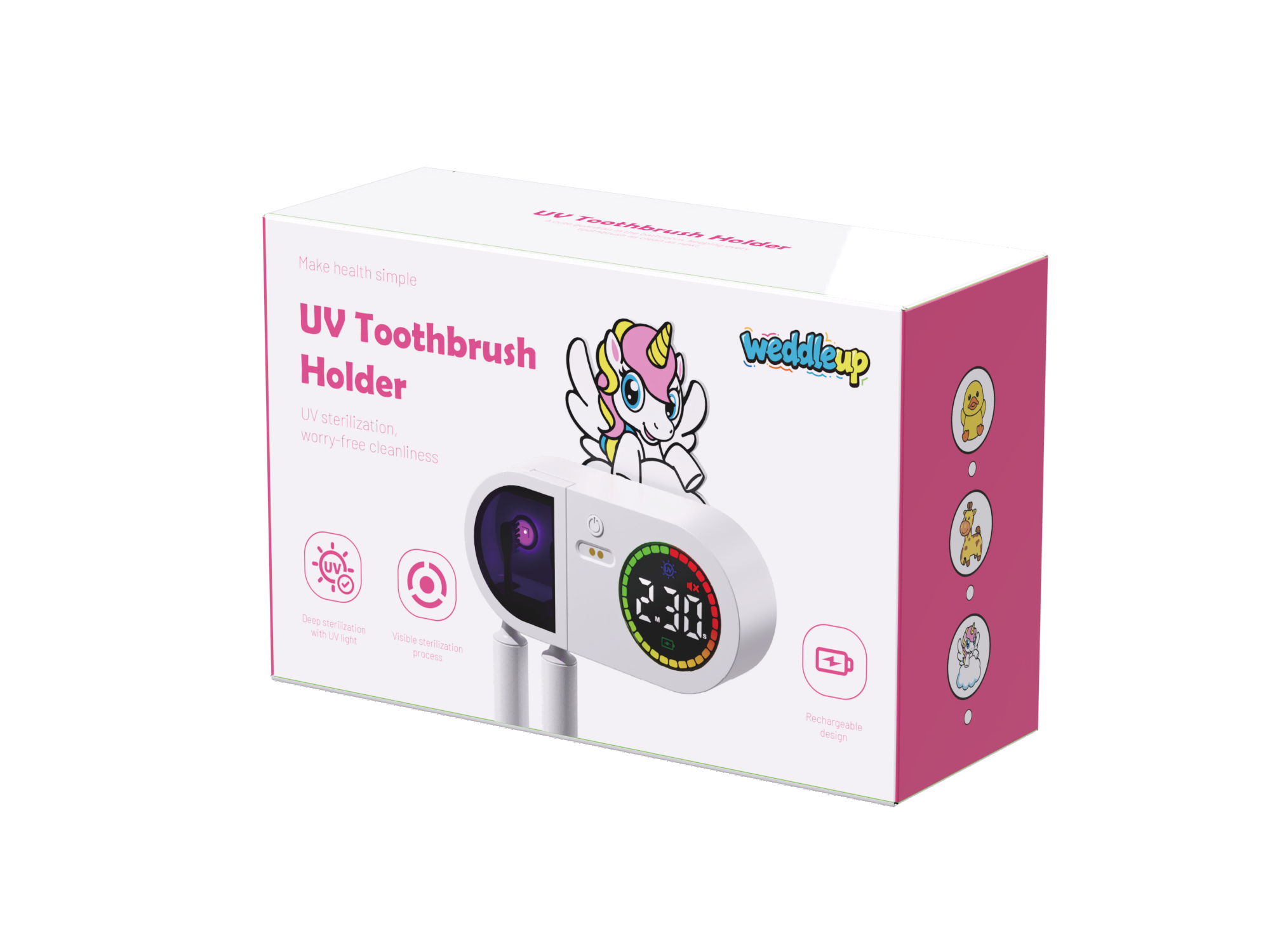 Kids' UV Toothbrush Holder (Unicorn)
