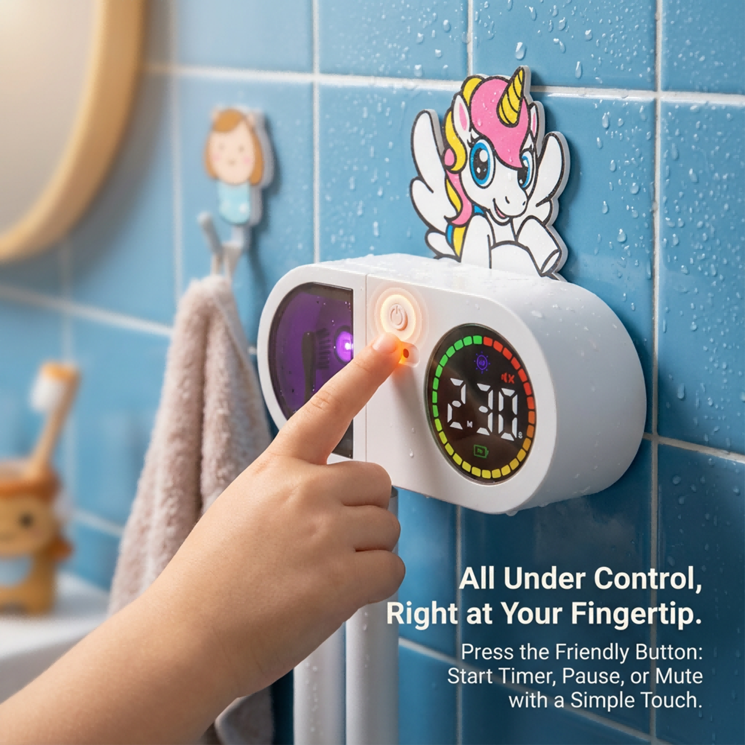 Kids' UV Toothbrush Holder (Unicorn)