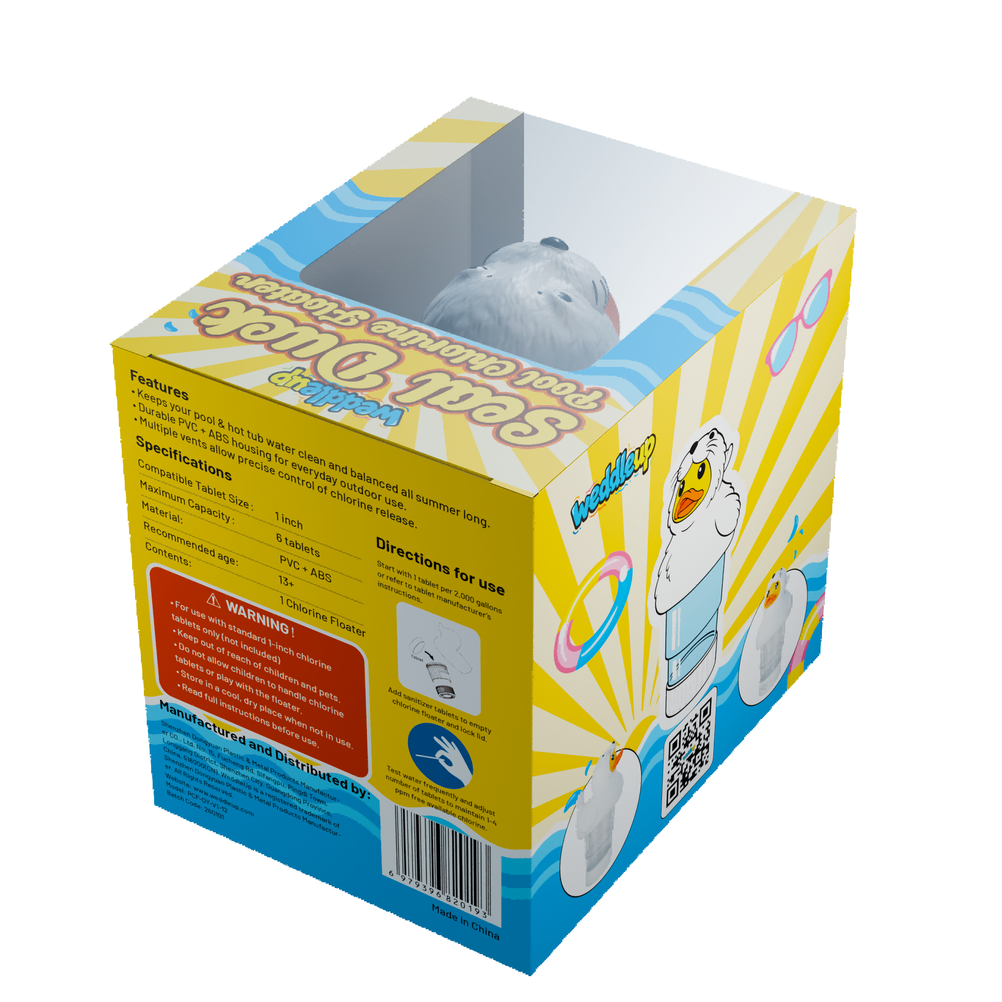 1 Inch Pool Chlorine Floater (Seal Duck)