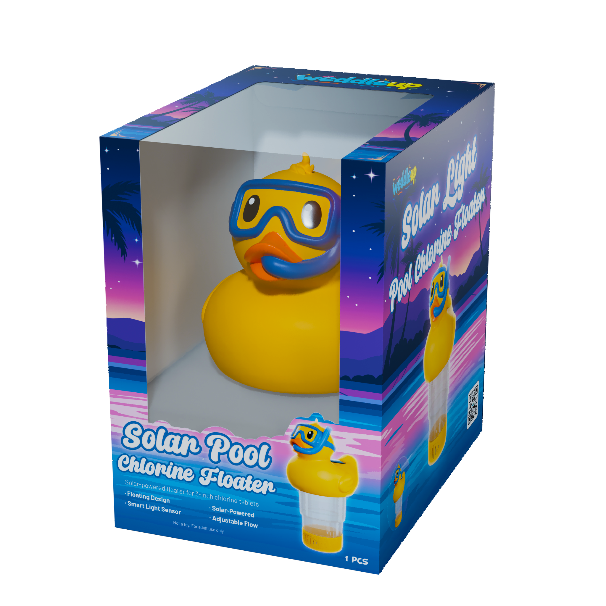 3 Inch Diving Duck Solar Pool Chlorine Floater