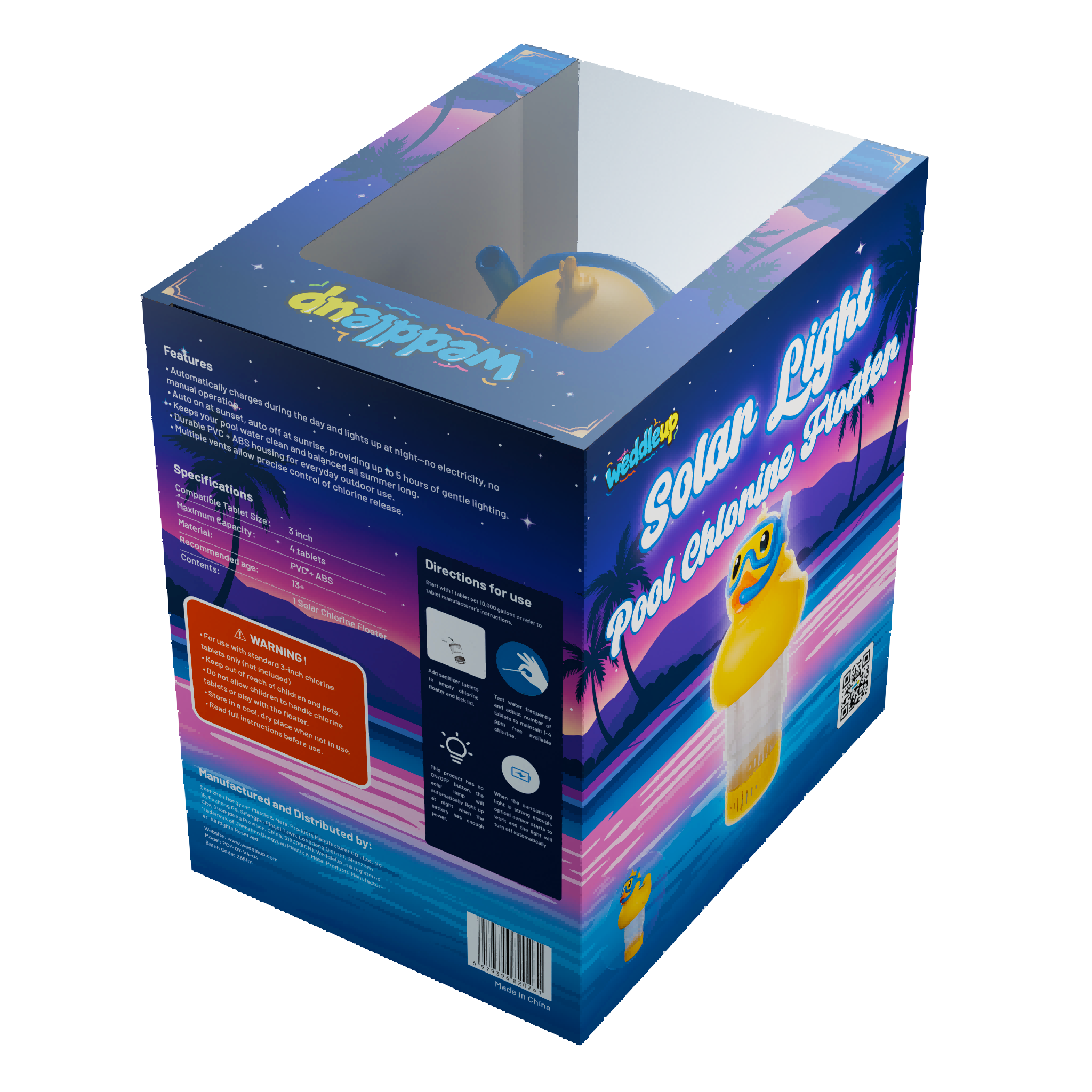 3 Inch Diving Duck Solar Pool Chlorine Floater