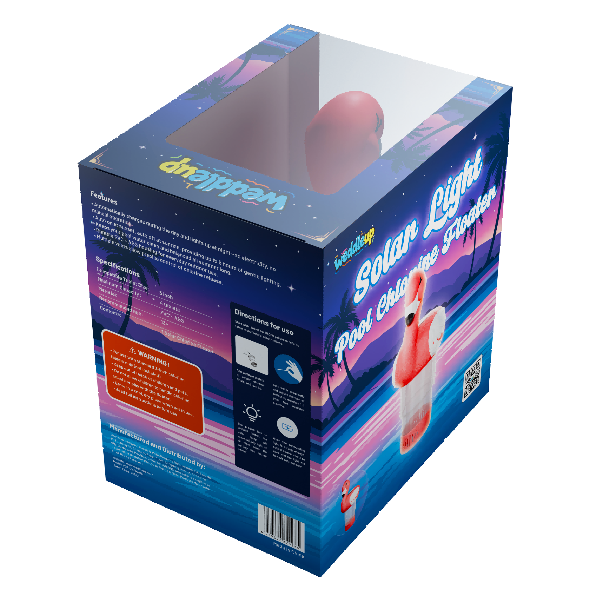 3 Inch Flamingo Solar Pool Chlorine Floater