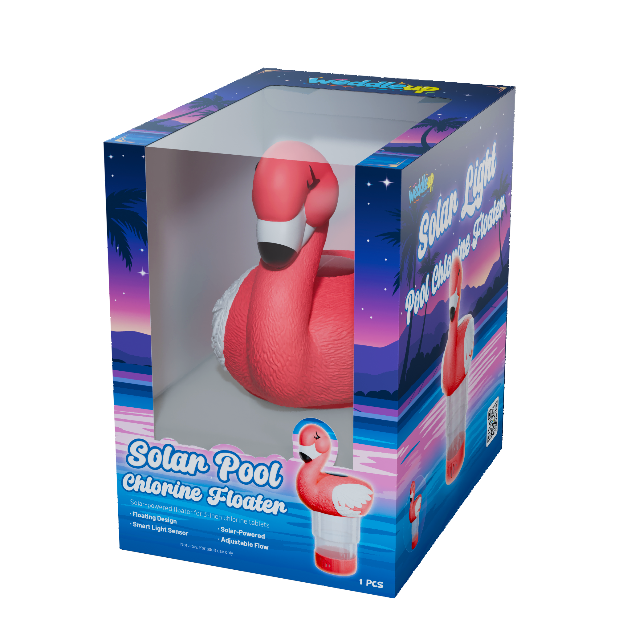 3 Inch Flamingo Solar Pool Chlorine Floater