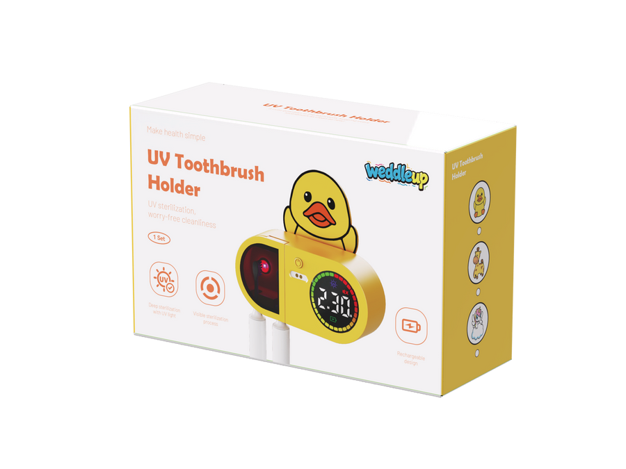 Kids' UV Toothbrush Holder (Classic Yellow Duck) - WeddleUp product image 1