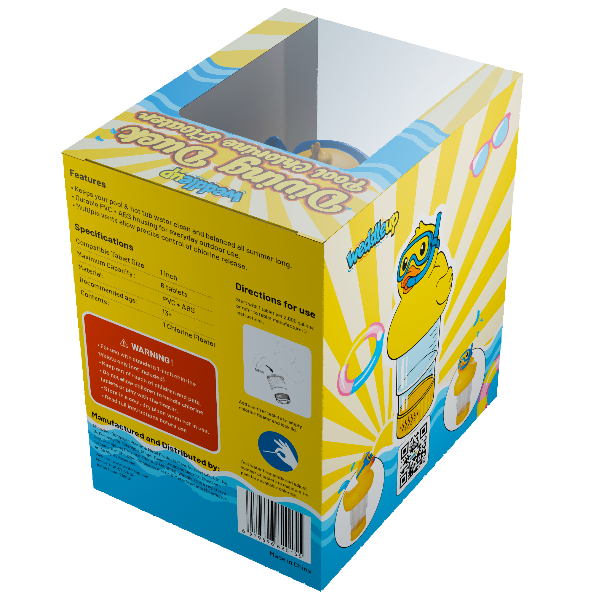 1 Inch Pool Chlorine Floater (Diving Duck)