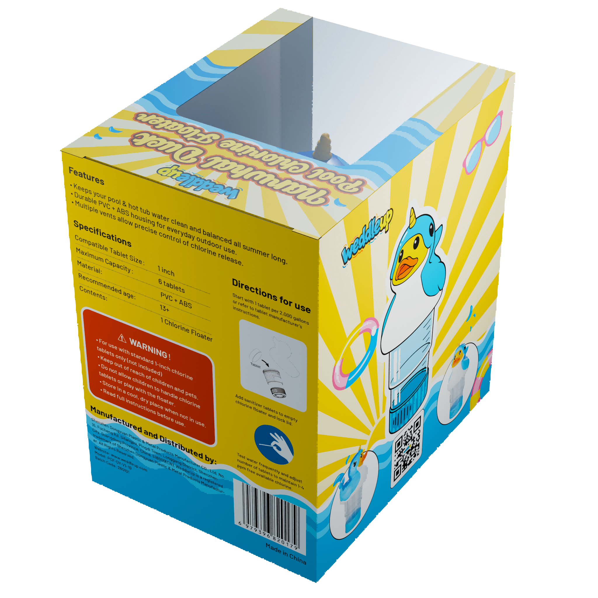 1 Inch Pool Chlorine Floater (Narwhal Duck)