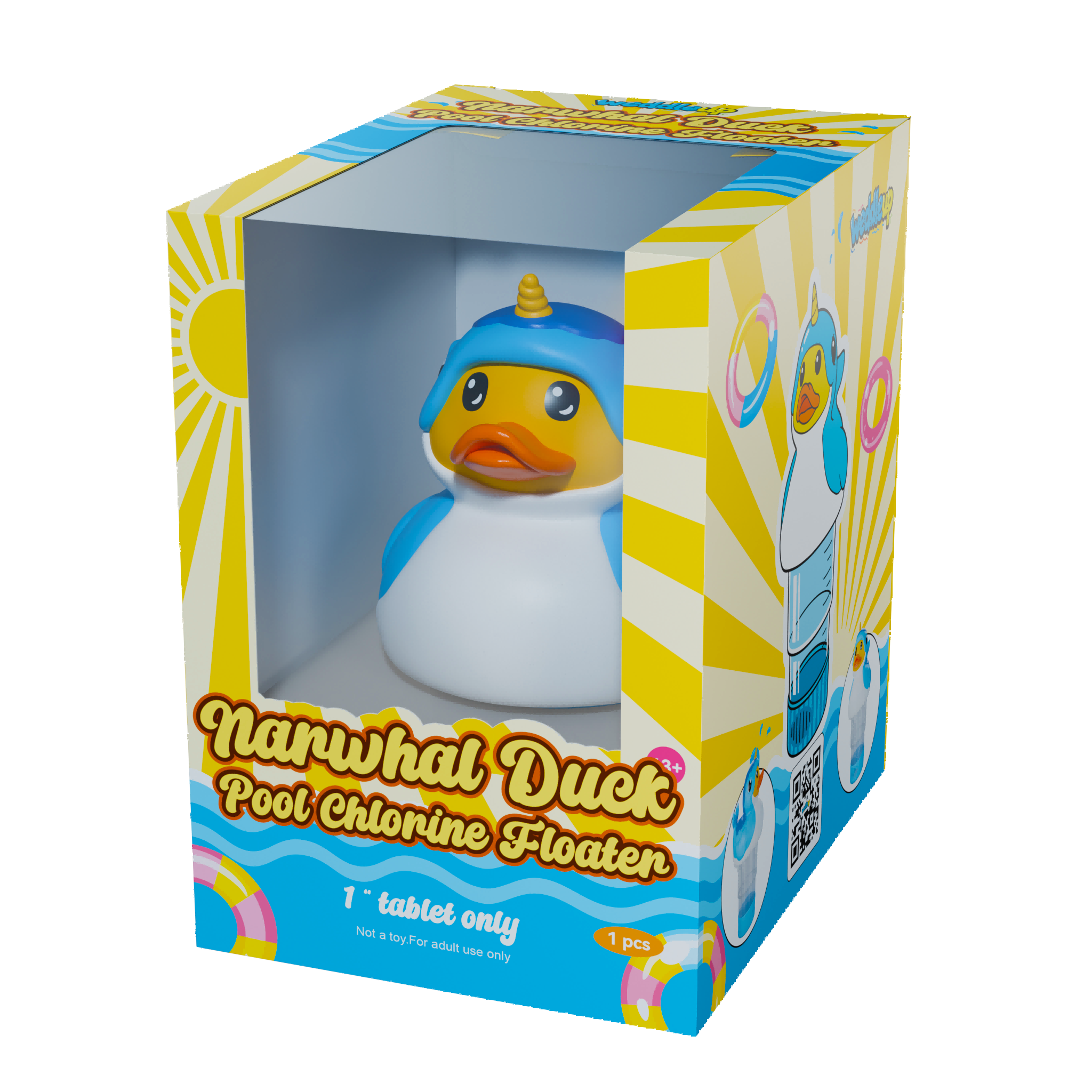 1 Inch Pool Chlorine Floater (Narwhal Duck)