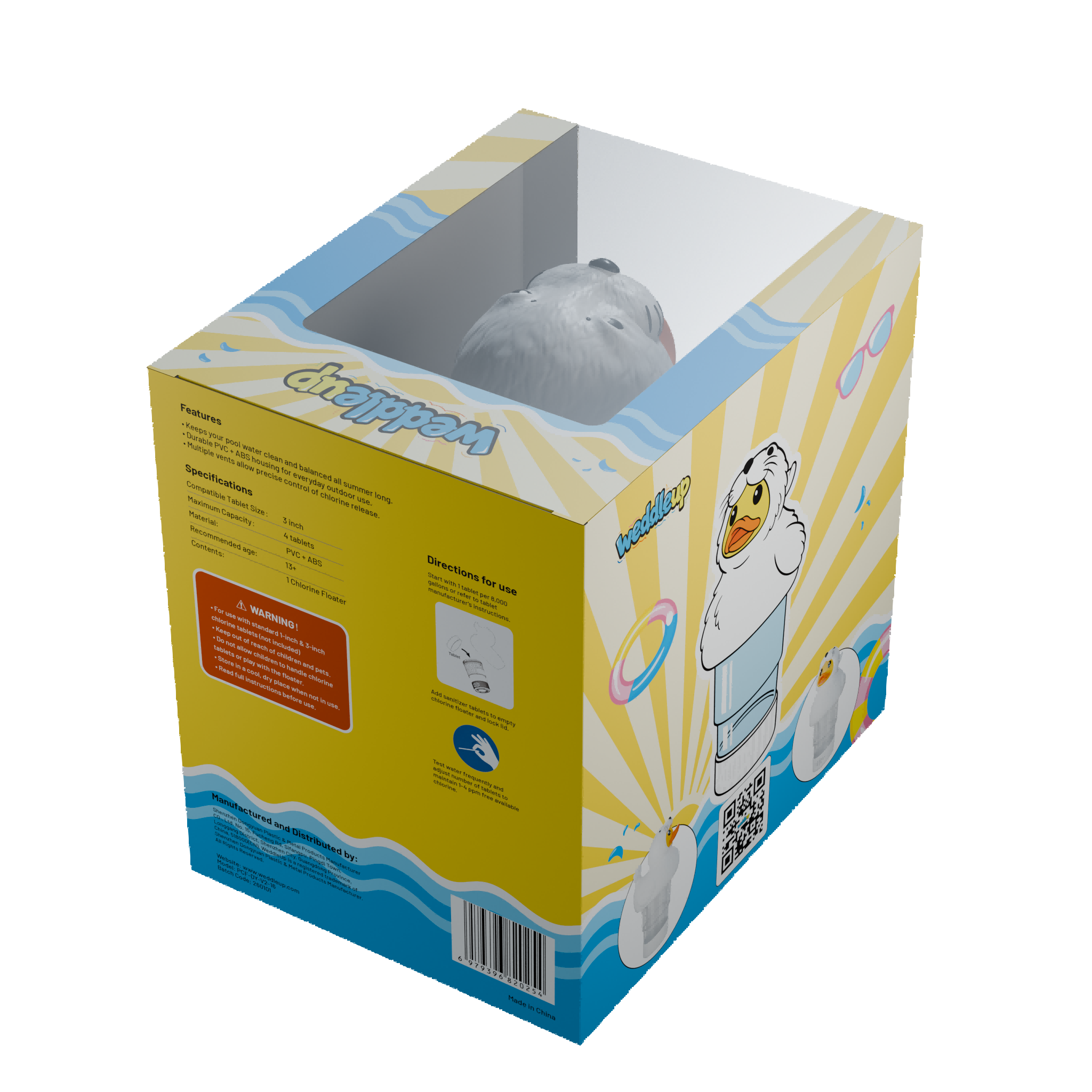 3 Inch Pool Chlorine Floater (Seal Duck)