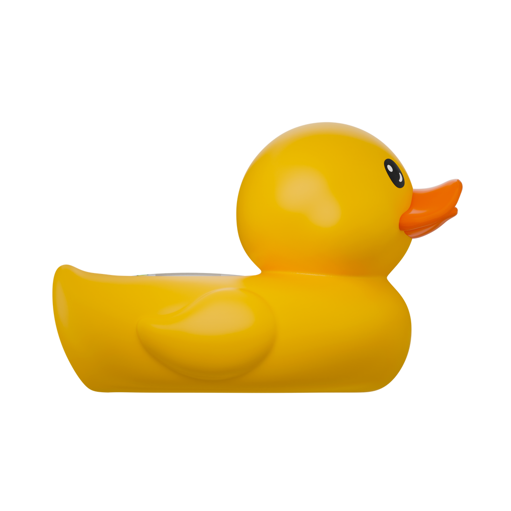 Classic Yellow Duck room and bath thermometer right side view