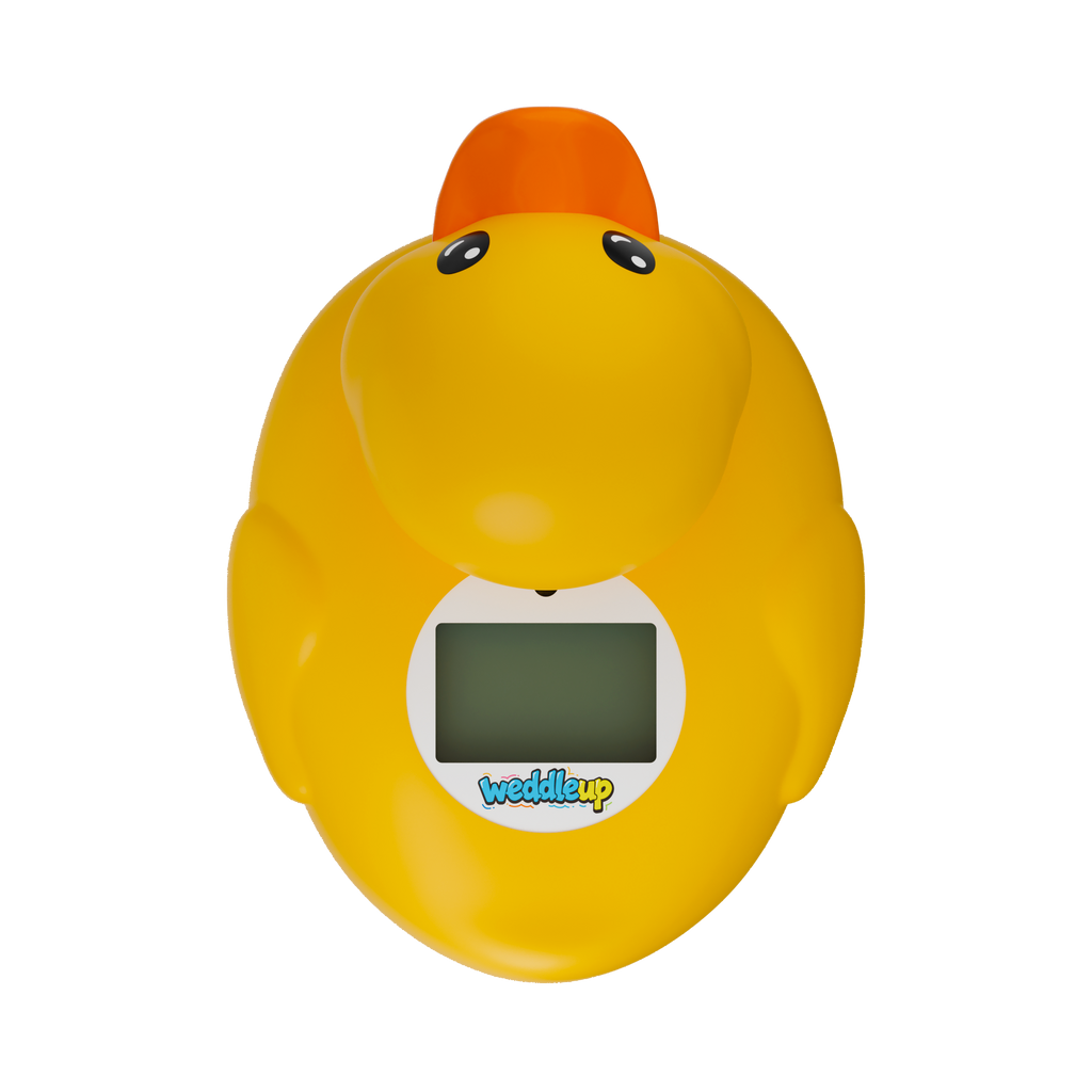 Classic Yellow Duck room and bath thermometer display front view