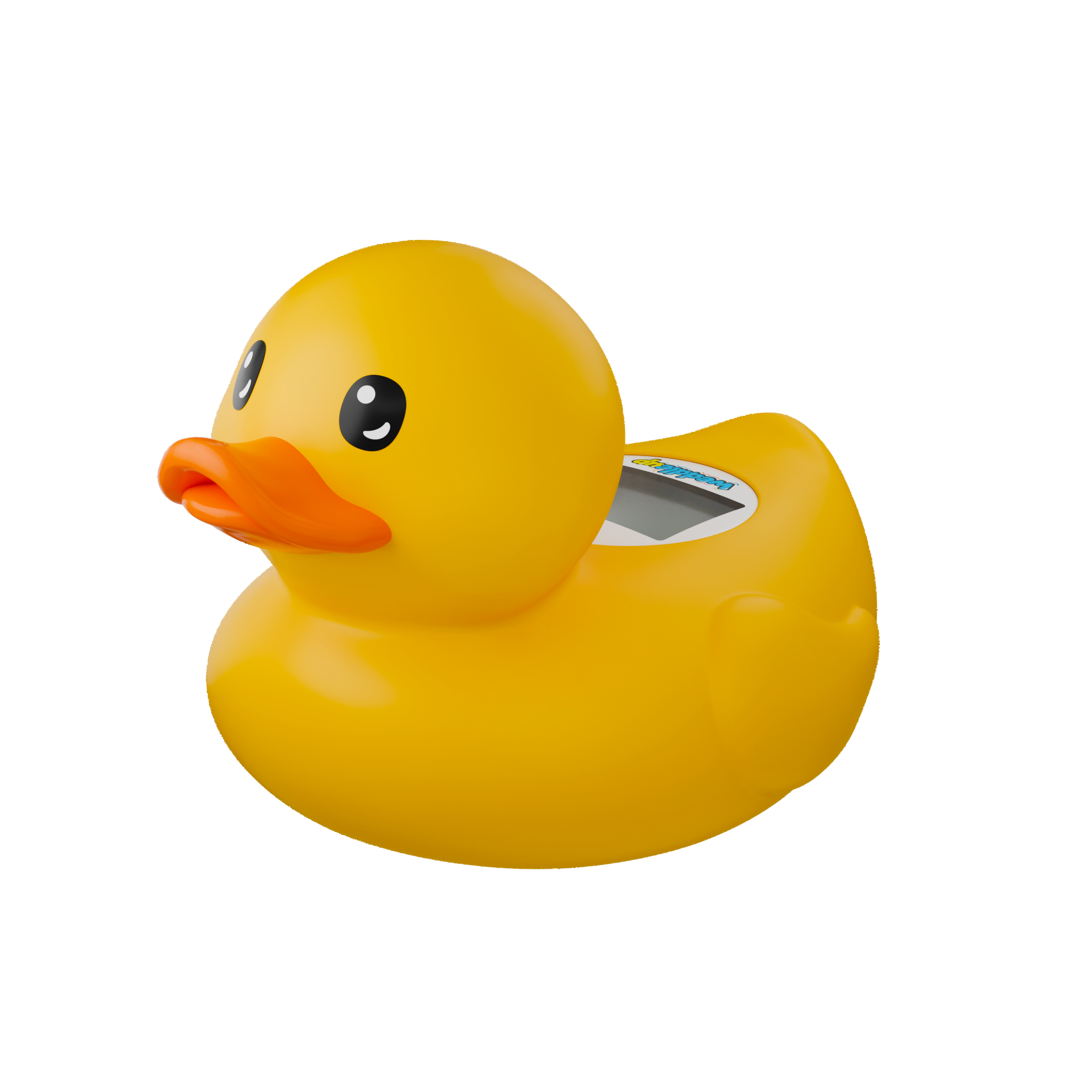 Classic Yellow Duck room and bath thermometer three-quarter view