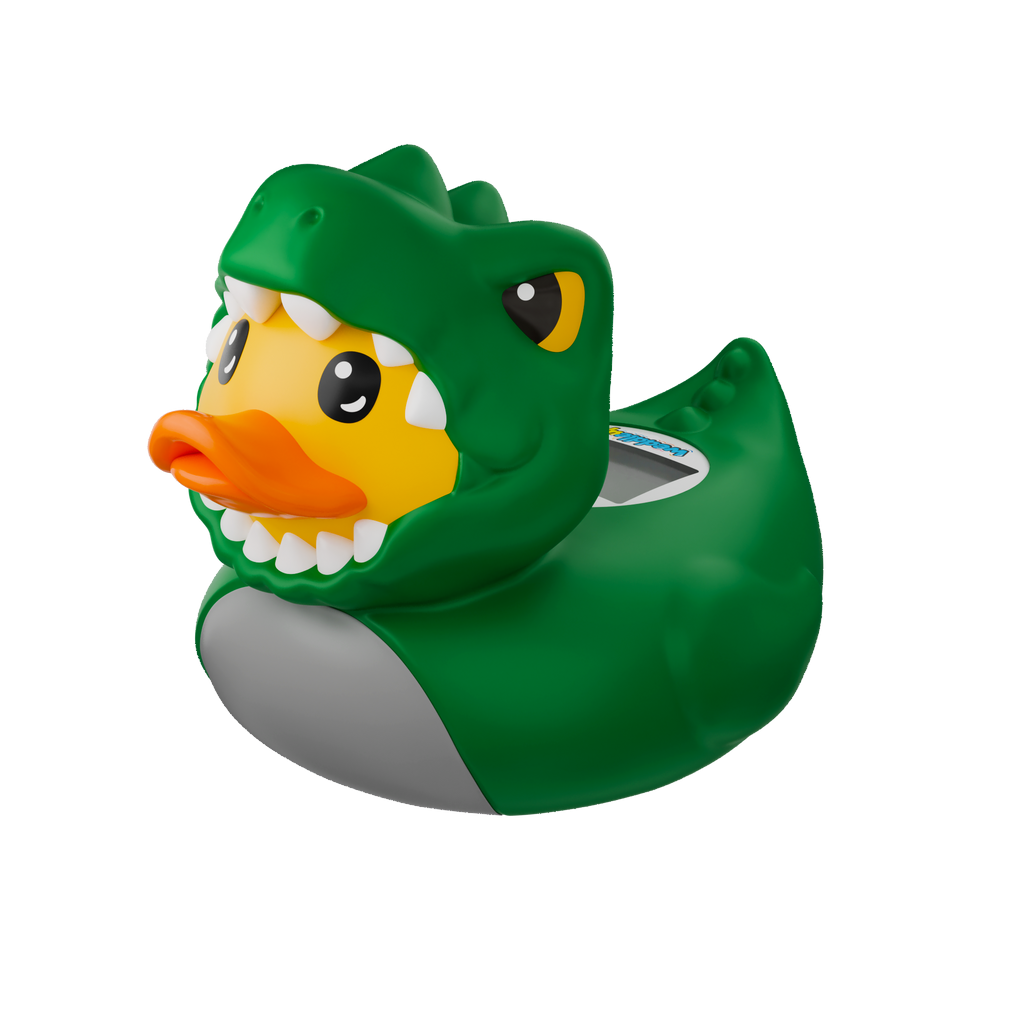 Dino Duck room and bath thermometer three-quarter view