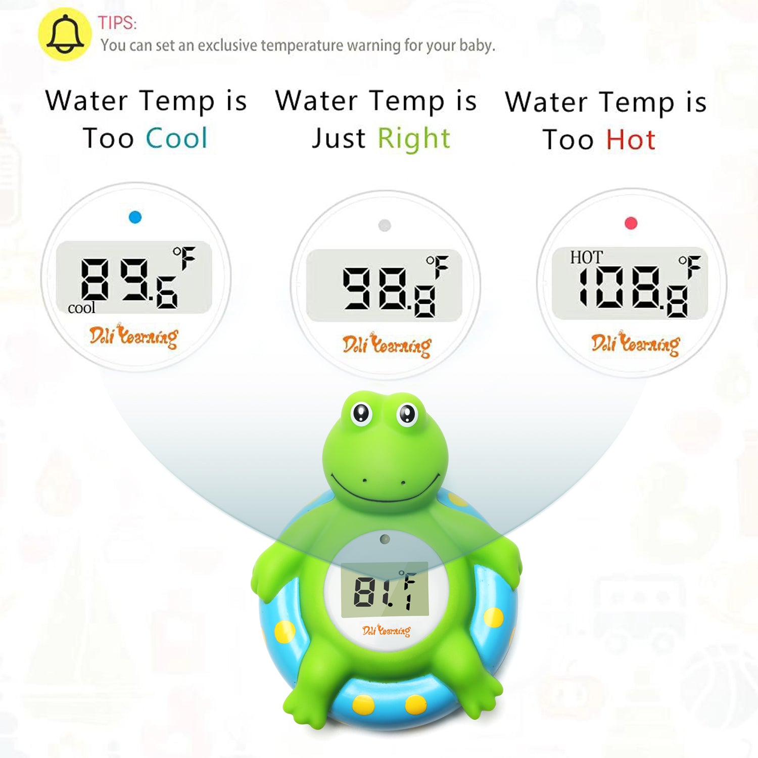Frog room and bath thermometer product view 3
